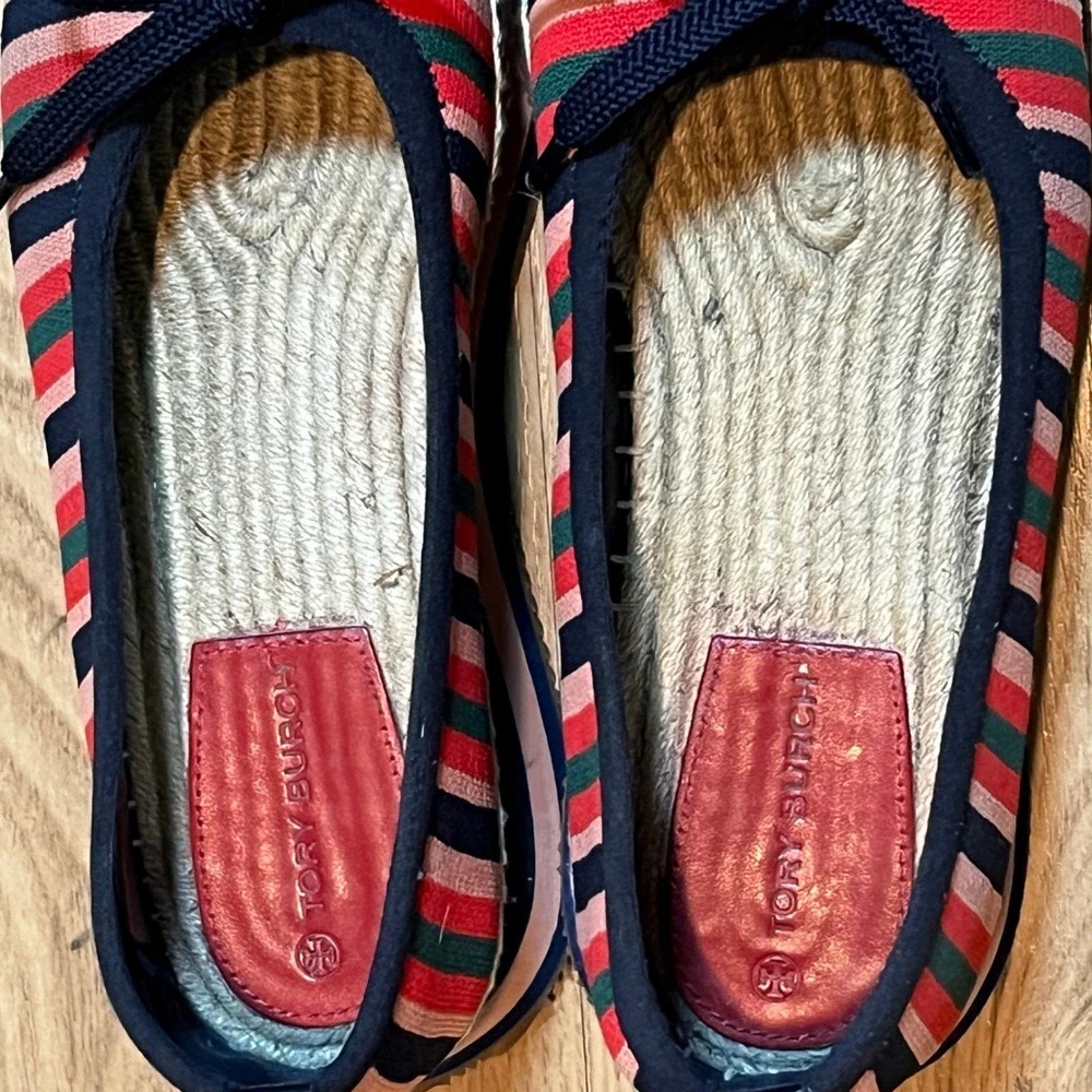 Tory Burch Daisy Sport Espadrille Flats Womens 10.5 Color Striped Canvas Slip On